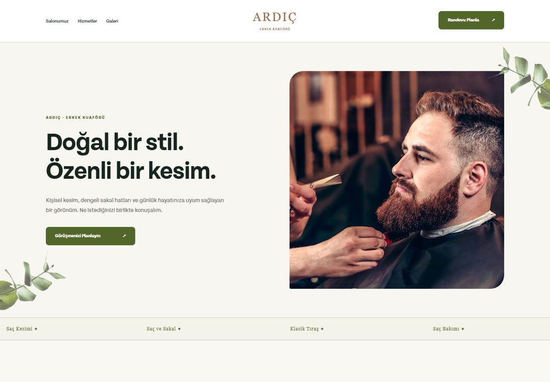ARDIÇ web sitesi konseptinin önizlemesi