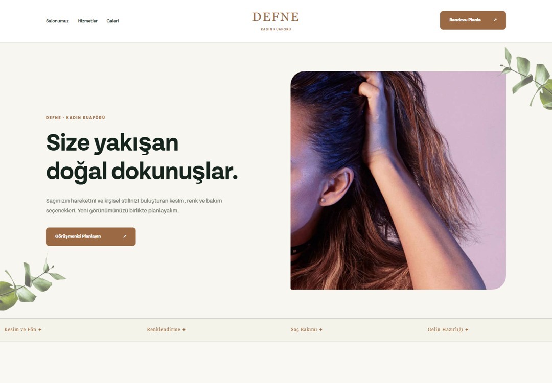 DEFNE tasarım önizlemesi