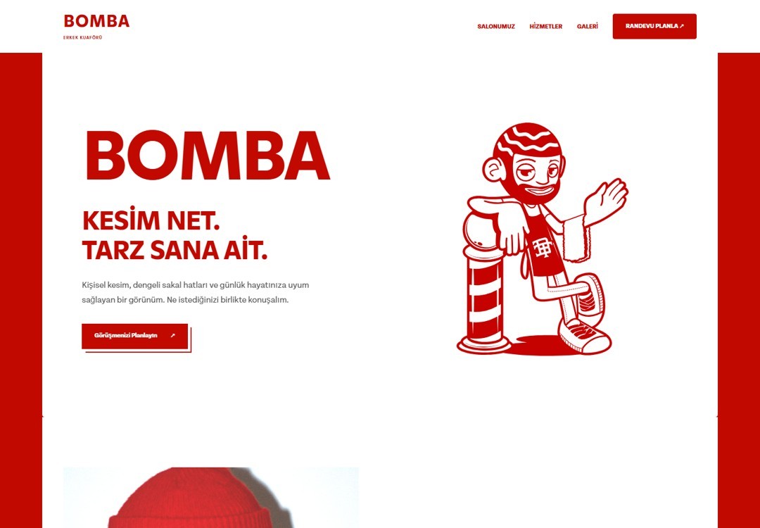 BOMBA web sitesi konseptinin önizlemesi