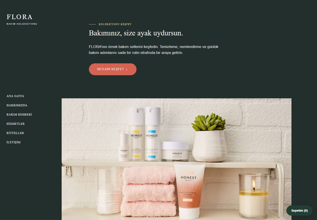 FLORA web sitesi konseptinin önizlemesi