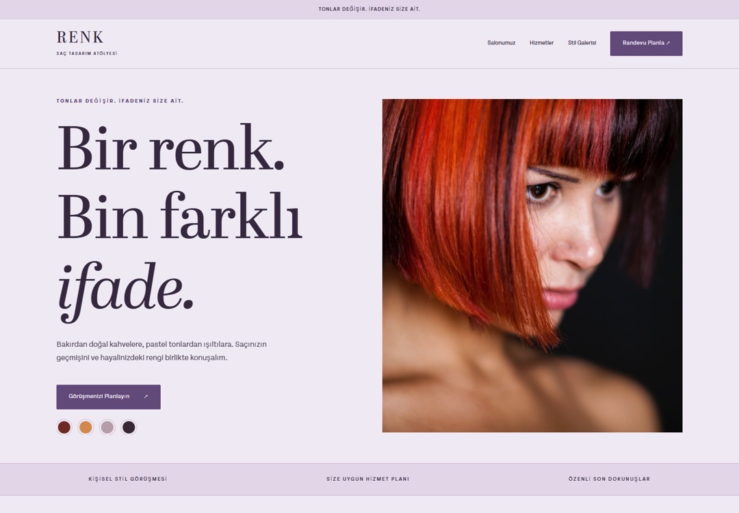 RENK tasarım önizlemesi