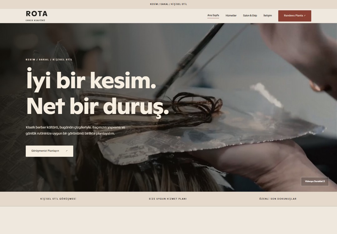 ROTA web sitesi konseptinin önizlemesi
